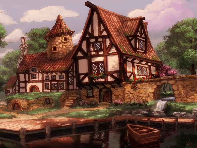 Tudor-style House — Brown, Serene
