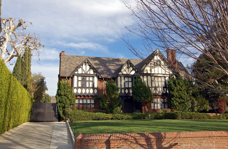 Tudor-style House — Green, Serene, Afternoon, Photograph, Hedge