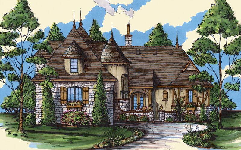 Tudor-style House — Green, Serene, Afternoon