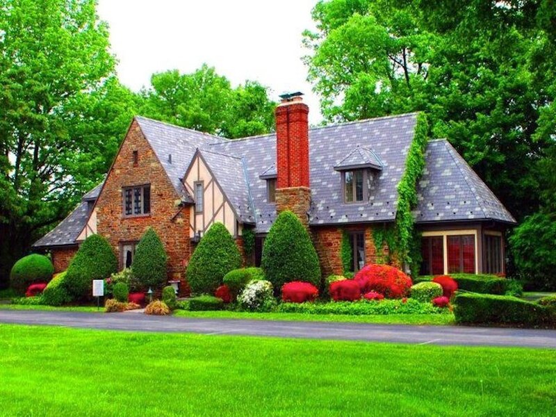 Tudor-style House — Green, Serene