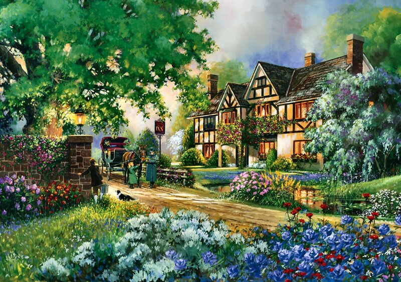 Tudor-style Inn — Green, Serene