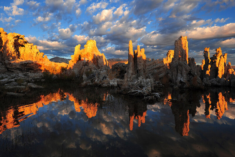Tufa Formations at Sunset — Blue