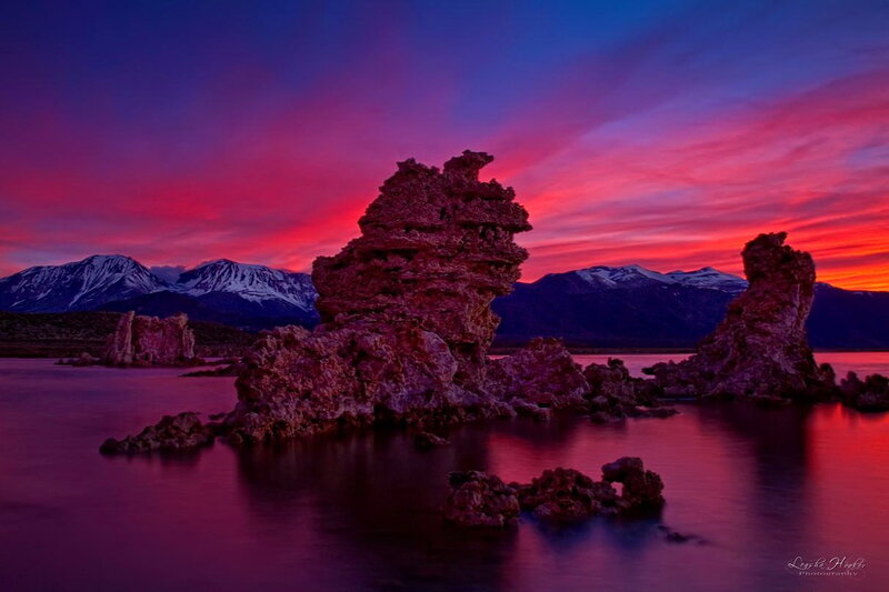 Tufa Formations at Sunset — Purple, Dramatic