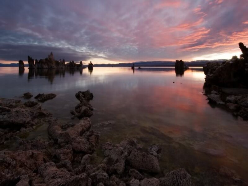 Tufa Formations at Sunset — Purple