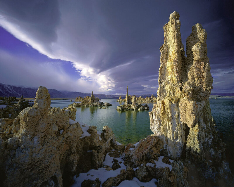 Tufa Formations in Lake — Blue, Dramatic, Winter