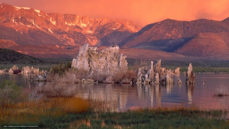 Tufa Formations in Lake — Orange, Serene