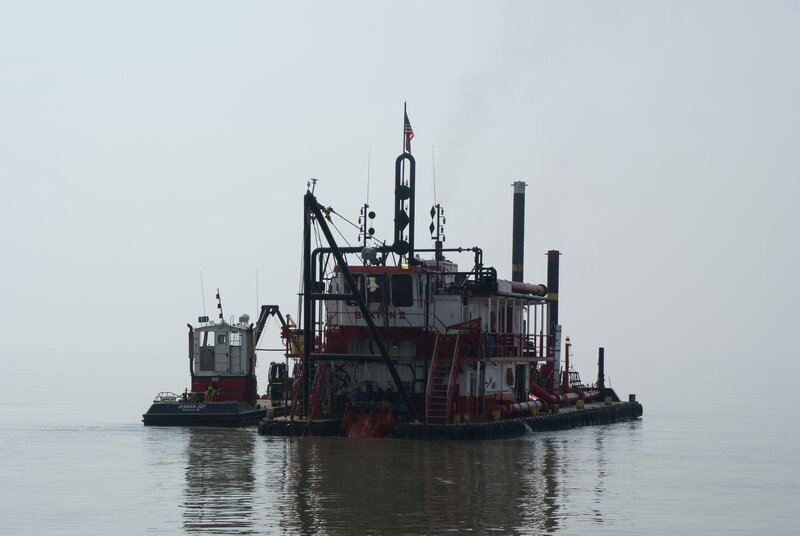 Tugboat and Barge — Gray