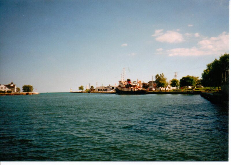 Tugboat in Harbor — Blue, Calm