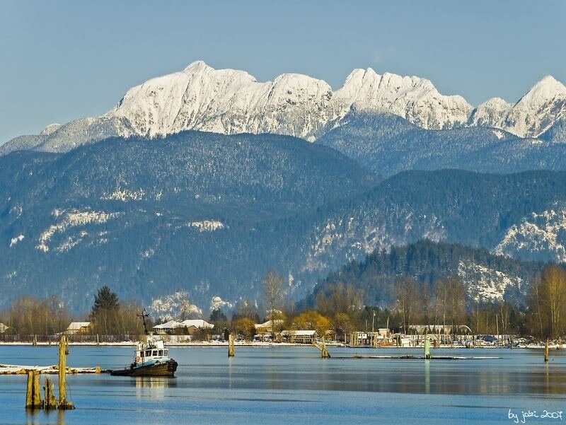 Tugboat in Harbor — Blue