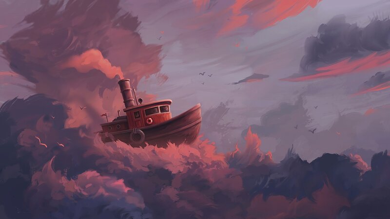 Tugboat in Stormy Sea