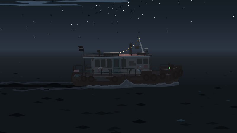 Tugboat on Dark Water