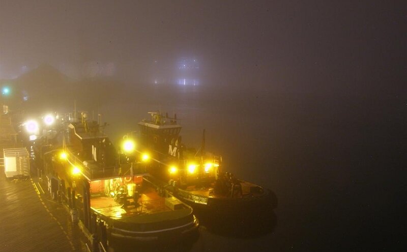 Tugboats in Fog