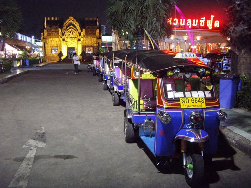 Tuk-tuks at night in Thailand