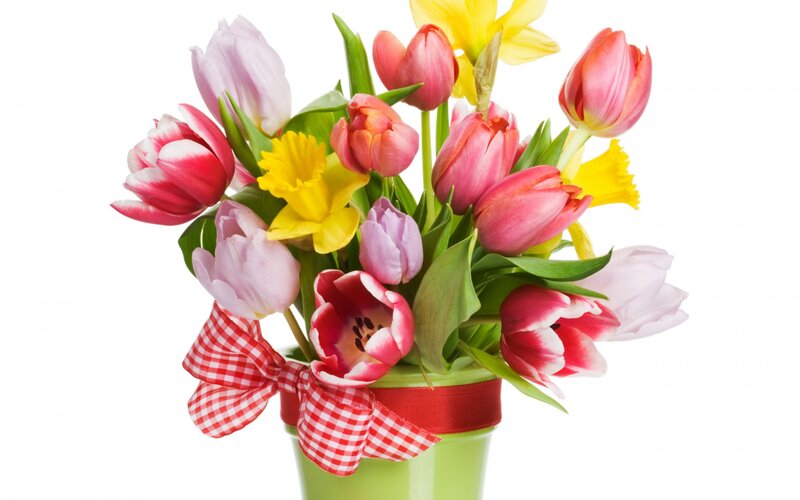 Tulip and Daffodil Bouquet — Pink