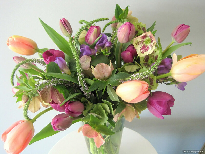Tulip and Hellebore Bouquet — Pink