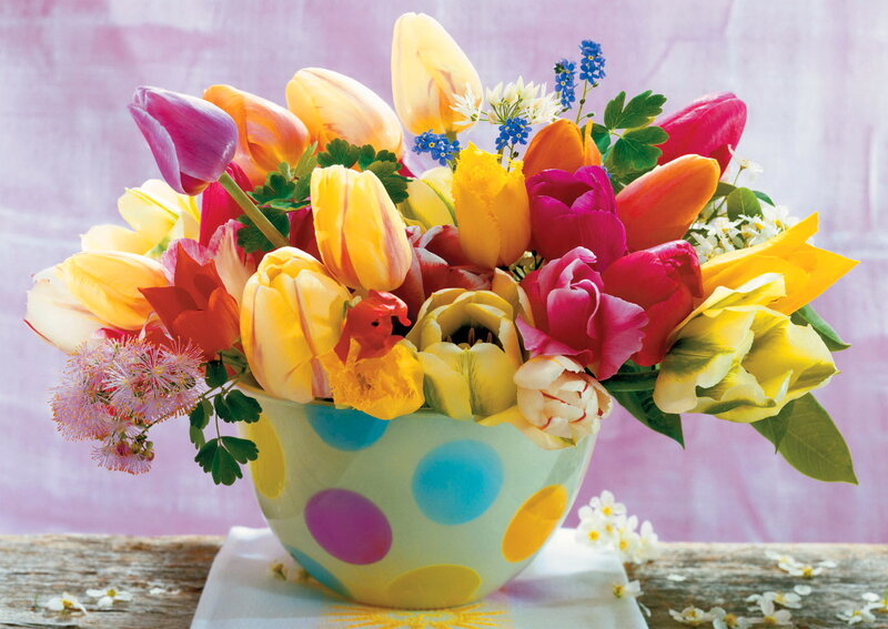 Tulip Bouquet in Bowl