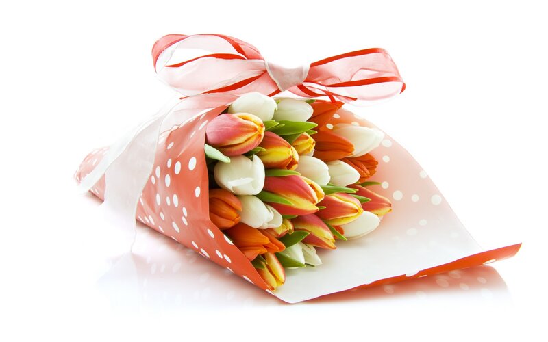 Tulip Bouquet in Paper — White