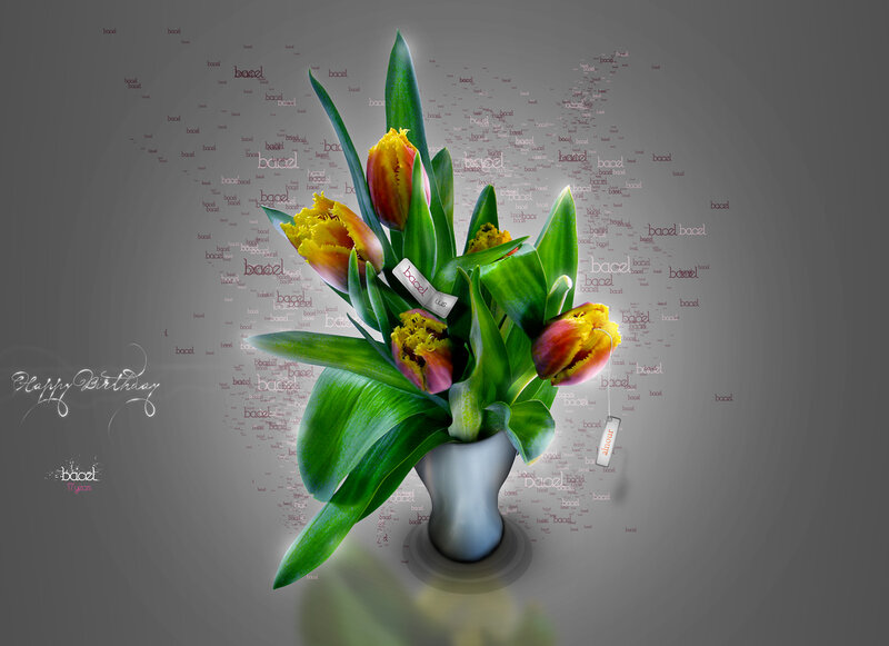 Tulip Bouquet in Vase — Green, Celebratory