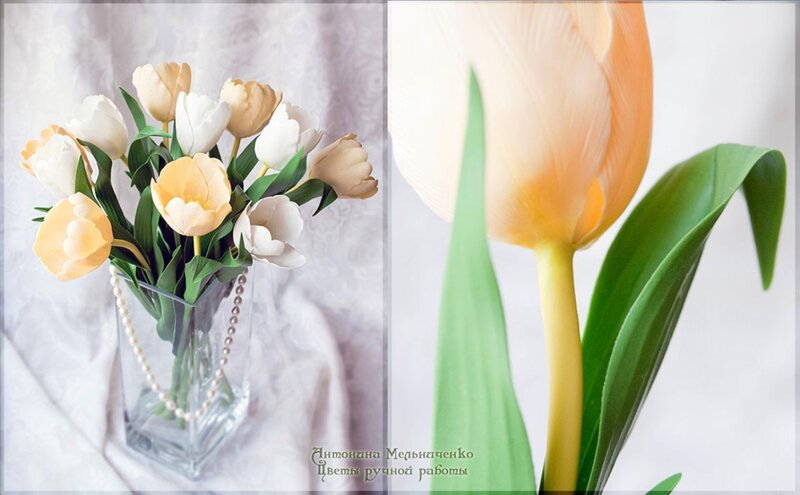 Tulip Bouquet in Vase — White, Serene