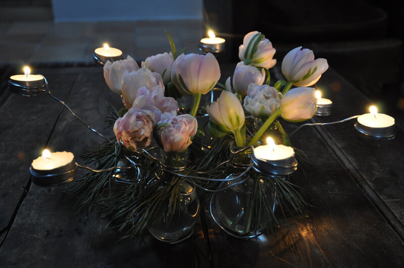 Tulip Bouquet with Candles