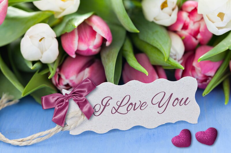 Tulip Bouquet with Tag — Pink
