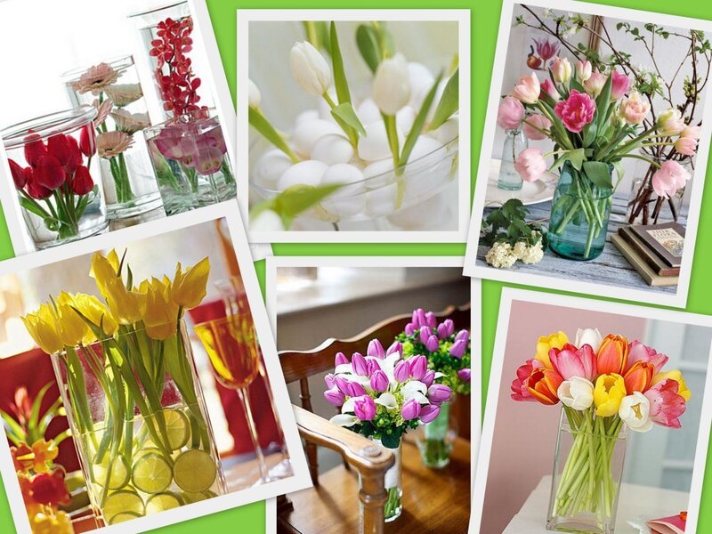 Tulip flower arrangements