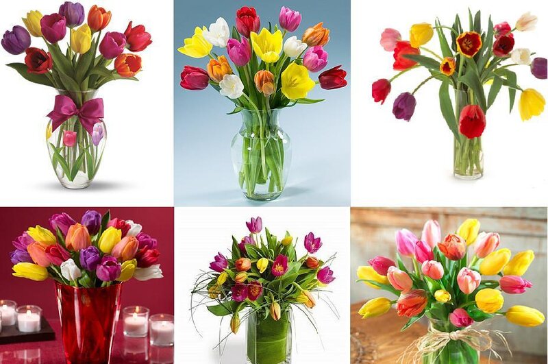 Tulip Flower Arrangements — Yellow, Bright