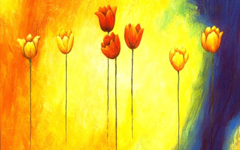 Tulip Flowers on Canvas