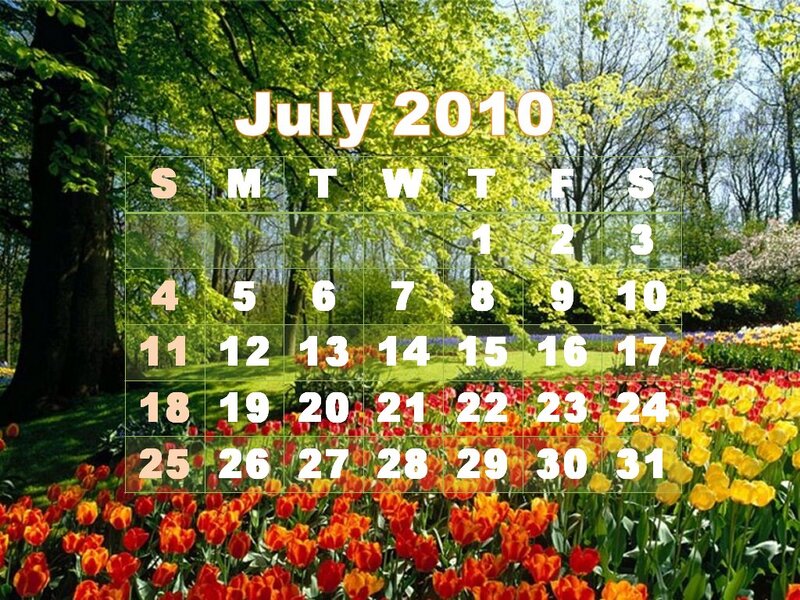 Tulip Garden with Calendar