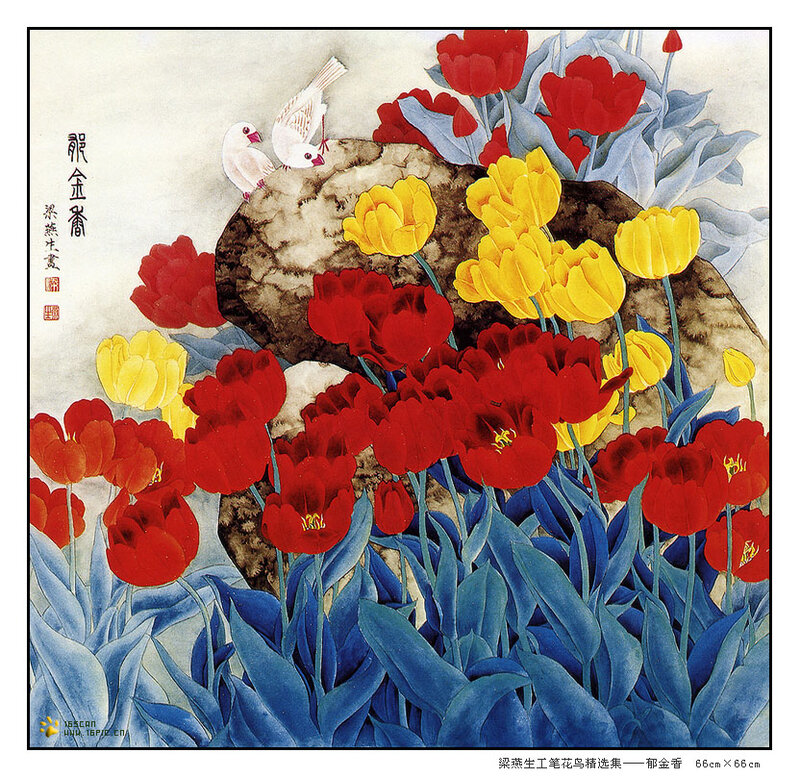 Tulips and Birds