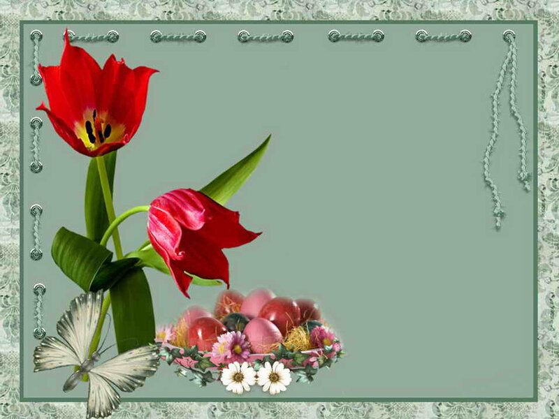 Tulips and Easter Eggs — Red