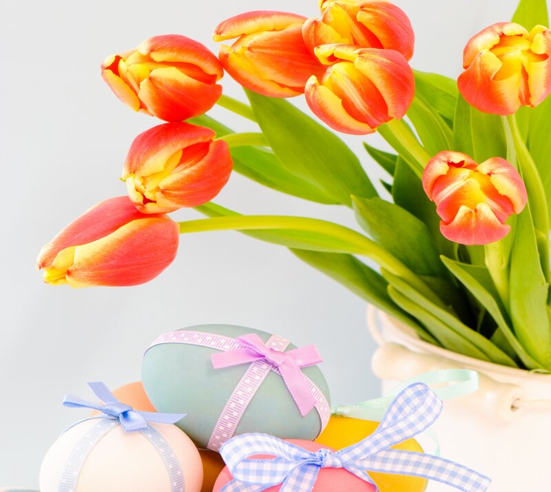 Tulips and Easter Eggs