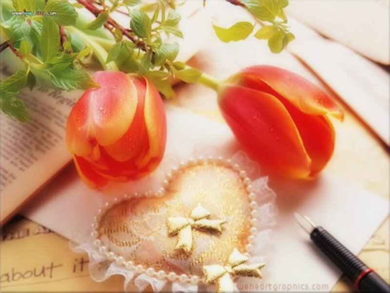 Tulips and Heart Ornament