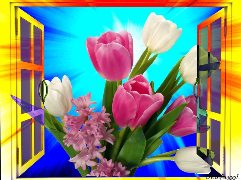 Tulips and Hyacinths — Blue, Vibrant