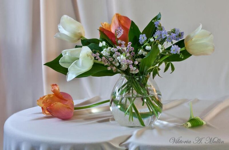 Tulips and Lilies in Vase