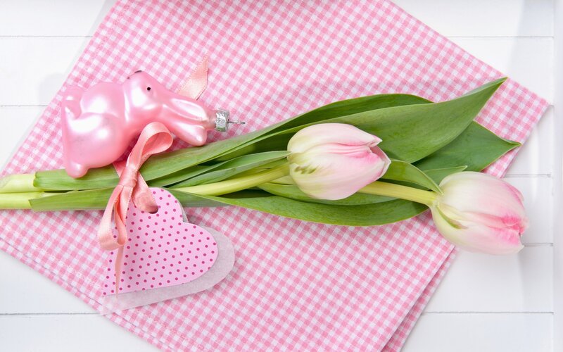 Tulips and Pink Ornament