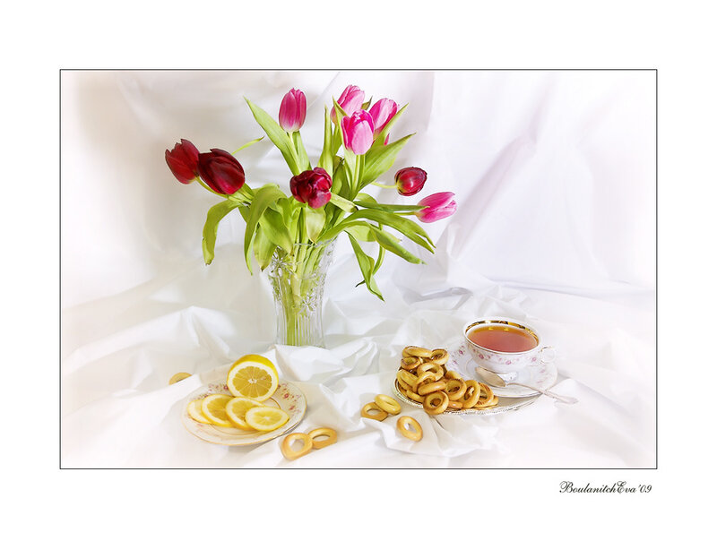 Tulips and Tea Setup