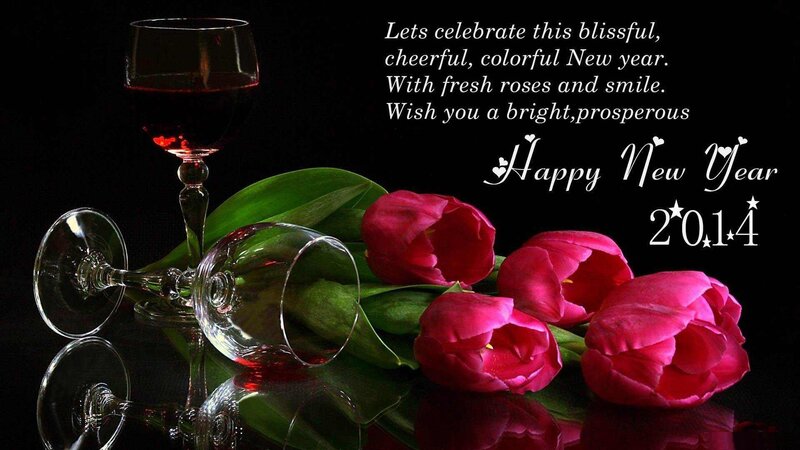 Tulips and Wine Glasses — Black, Celebratory