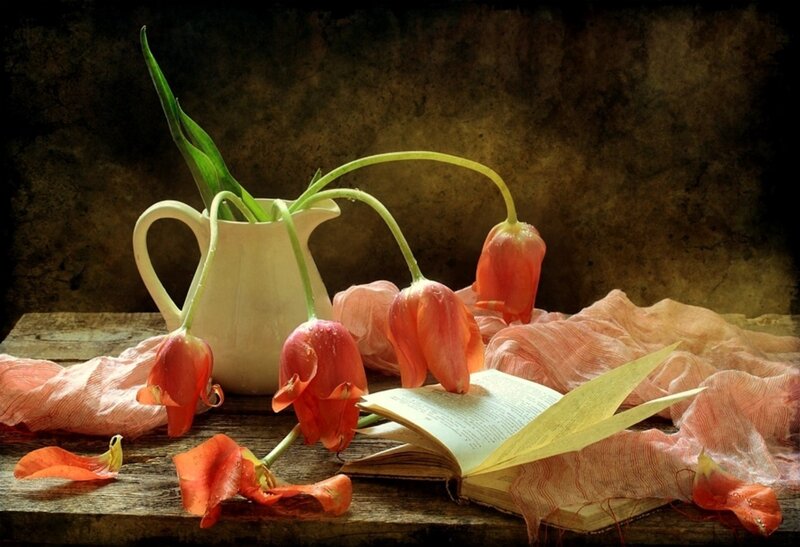 Tulips in a Pitcher — Orange