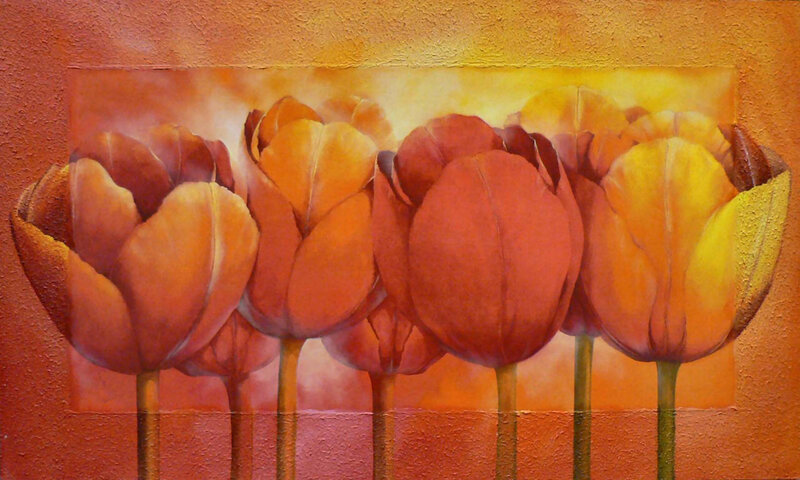 Tulips in a Row — Orange