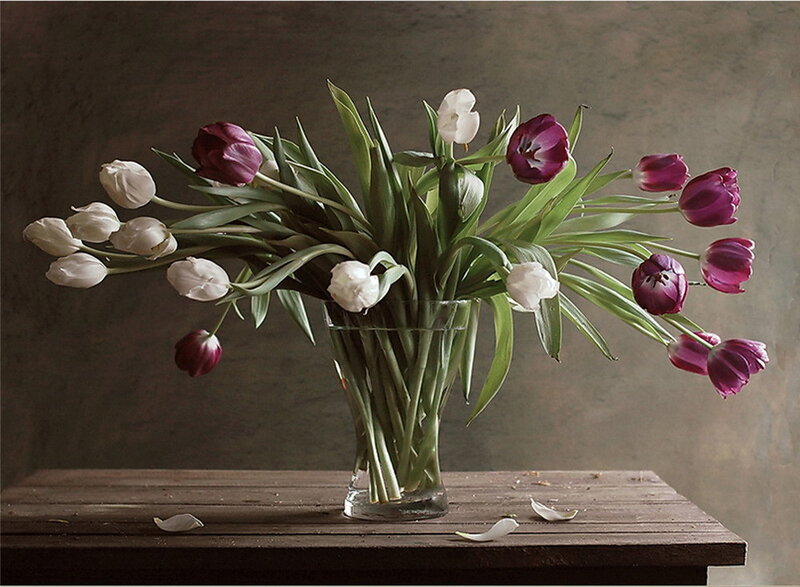 tulips in a vase