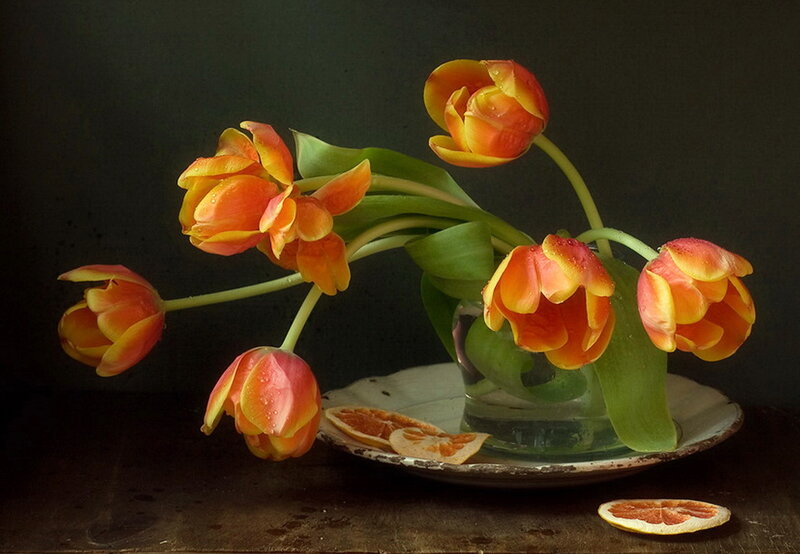 Tulips in a Vase — Orange