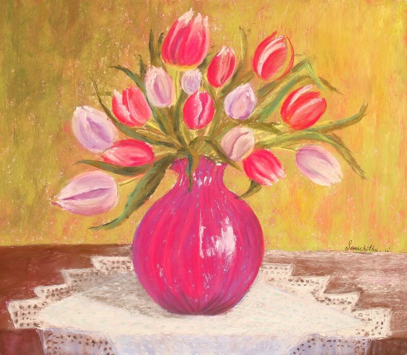 Tulips in a Vase — Pink, Calm