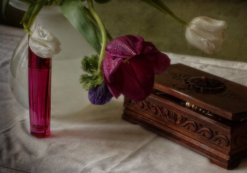 Tulips in a Vase — White