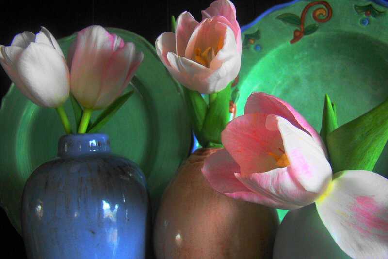 Tulips in Vases — Green