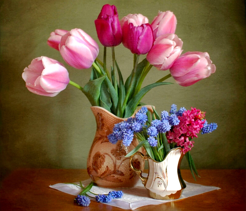 Tulips in Vases — Pink