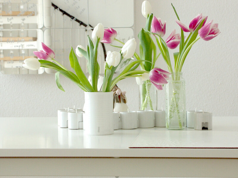 Tulips in Vases — White, Serene