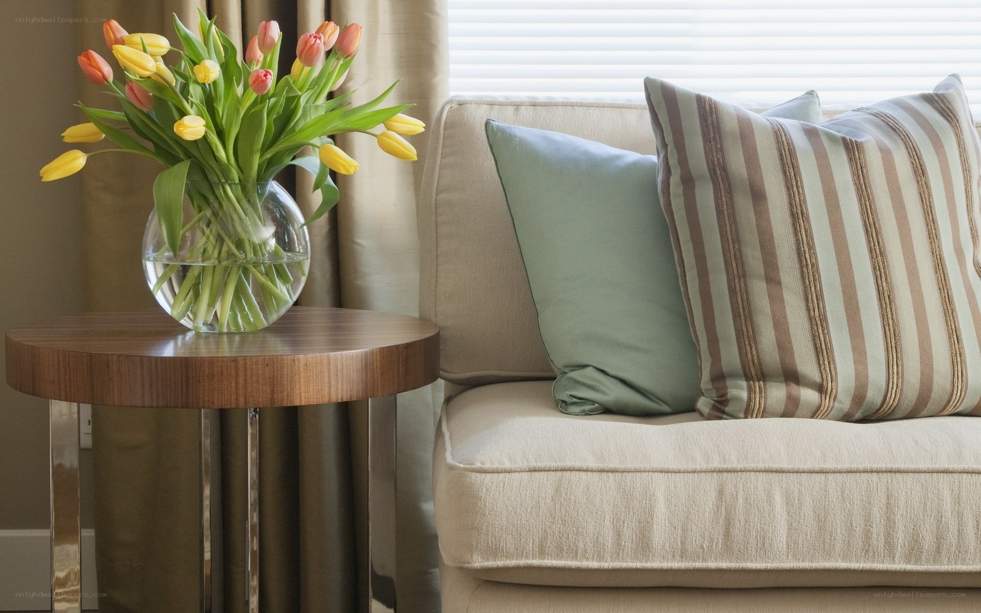 Tulips on a side table