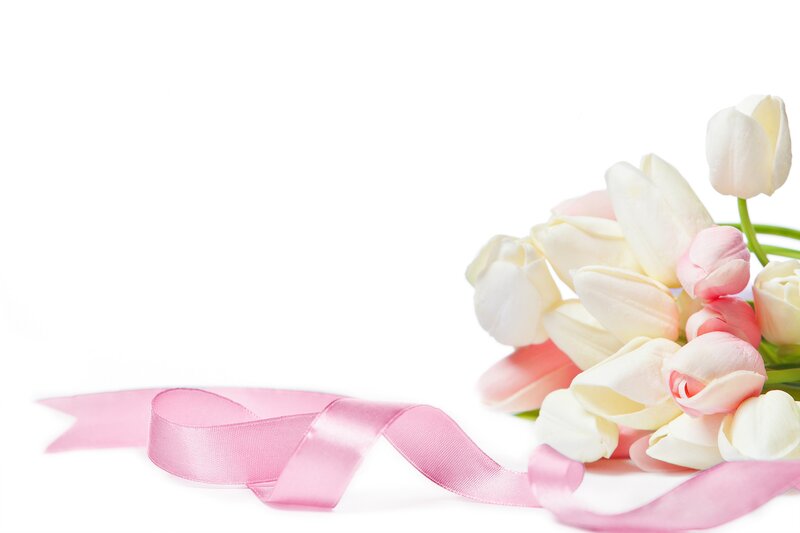 Tulips with Pink Ribbon