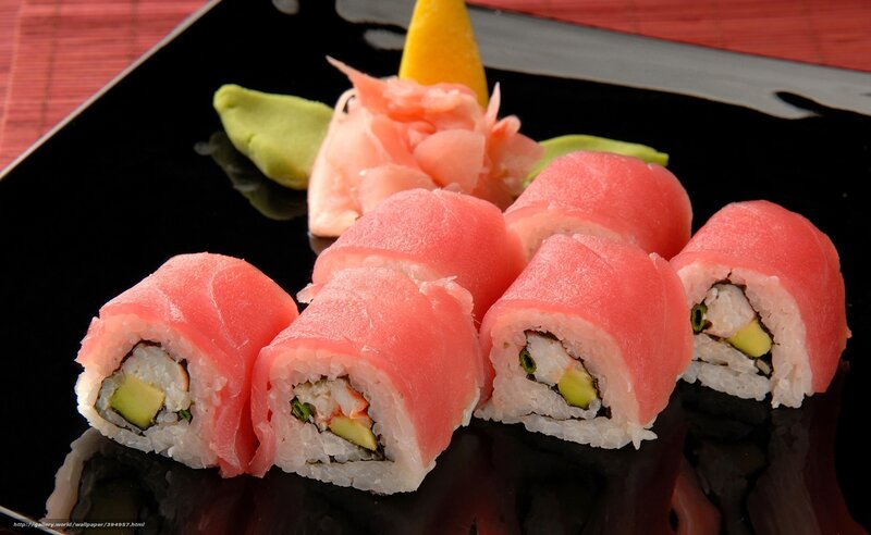 Tuna Sushi Rolls — Black, Appetizing